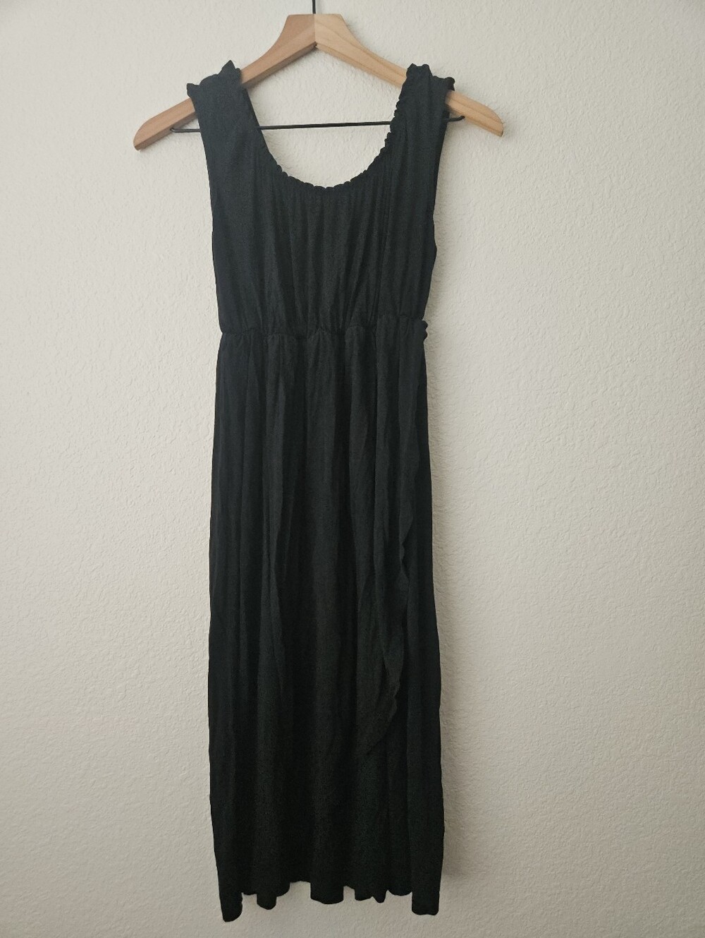 latched mama black labor gown nursing and postpartum, xsmall